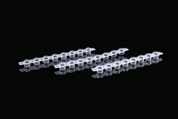 [1007-406122-125] 8-well PCR Strip Domed Caps, Clear, Sterile - 125 caps/pack