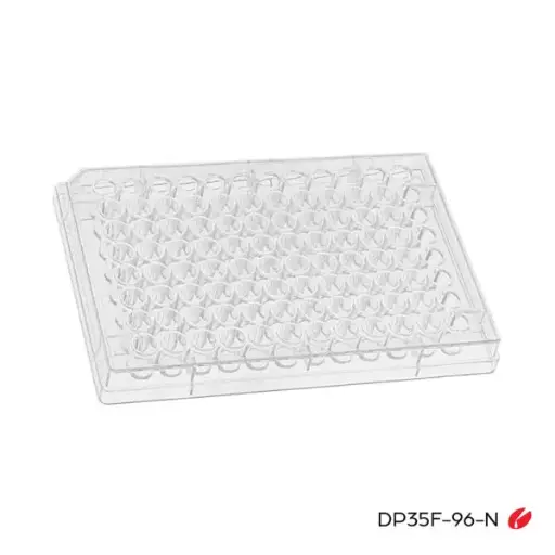 [0652-DP35F-96-N] Assay Plates (PS), 96 Round Well Flat-Bottom, Natural, 14.10mm Height, 340µL, Non-Sterile - 10 Plates/Pack, 10 Packs/Case (100 plates total)